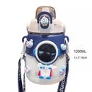 Axyaa Kawaii Astronaut 3D Sticker Water Bottle, BPA-Free Large 1300ml Gym Drink Bottle