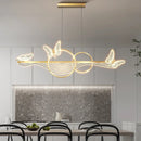 Axyaa Nordic Light Luxury LED Chandelier - Modern Black/Gold Butterfly Design