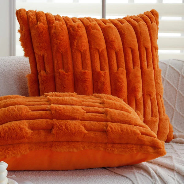 Axyaa Simulated Fur Cushion Cover 45x45cm Soft Plush Winter Essential