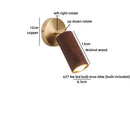 Axyaa Luxury LED Wood Wall Lights | Vintage Brass & Walnut Ash | Home Interior Lighting