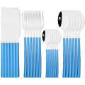 Axyaa 24-Piece Black Stainless Steel Cutlery Set Flatware Tableware Silverware Kit