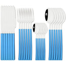 Axyaa 24-Piece Black Stainless Steel Cutlery Set Flatware Tableware Silverware Kit