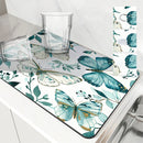 Axyaa Butterfly Absorbent Draining Mat | Quick Dry Kitchen & Bathroom Drain Pad