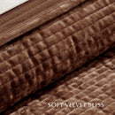 Axyaa King Size Velvet Quilt Set: Luxurious Soft Bedding, Lightweight Comforter for All Seasons