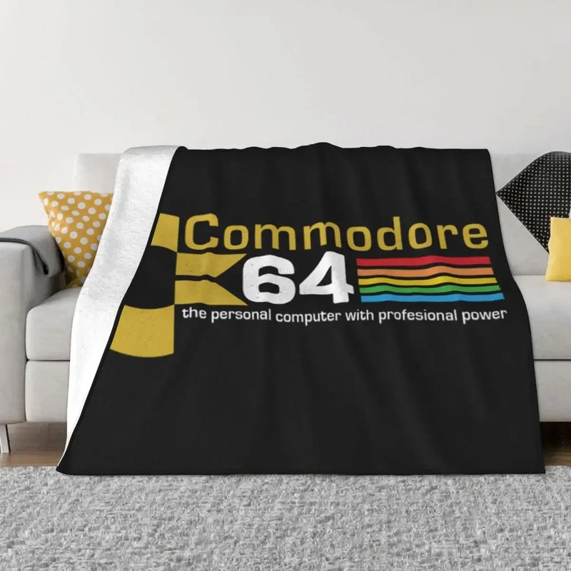 Axyaa Ultra-Soft Fleece Amiga Throw Blanket - C64 Logo - Bedroom, Car, Sofa, Quilt