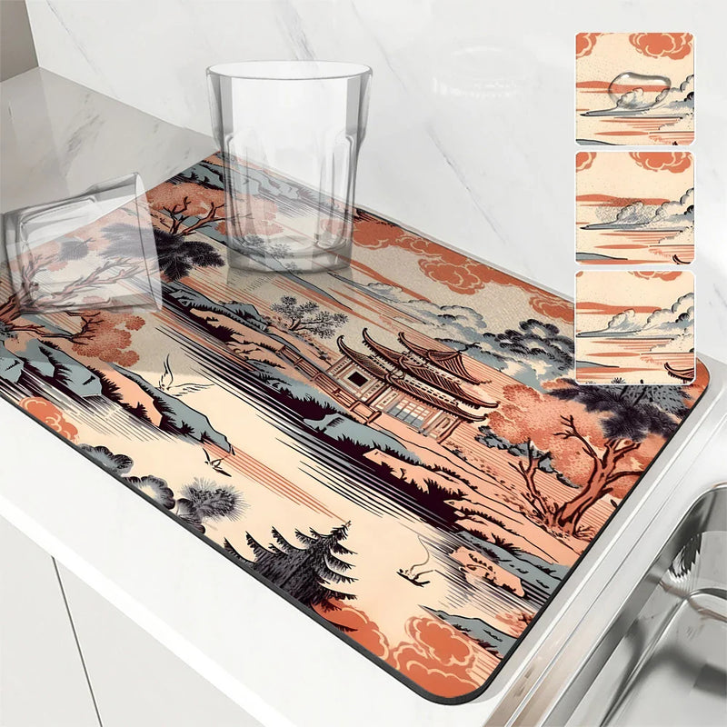 Axyaa Architectural Landscape Non-Slip Drying Mat