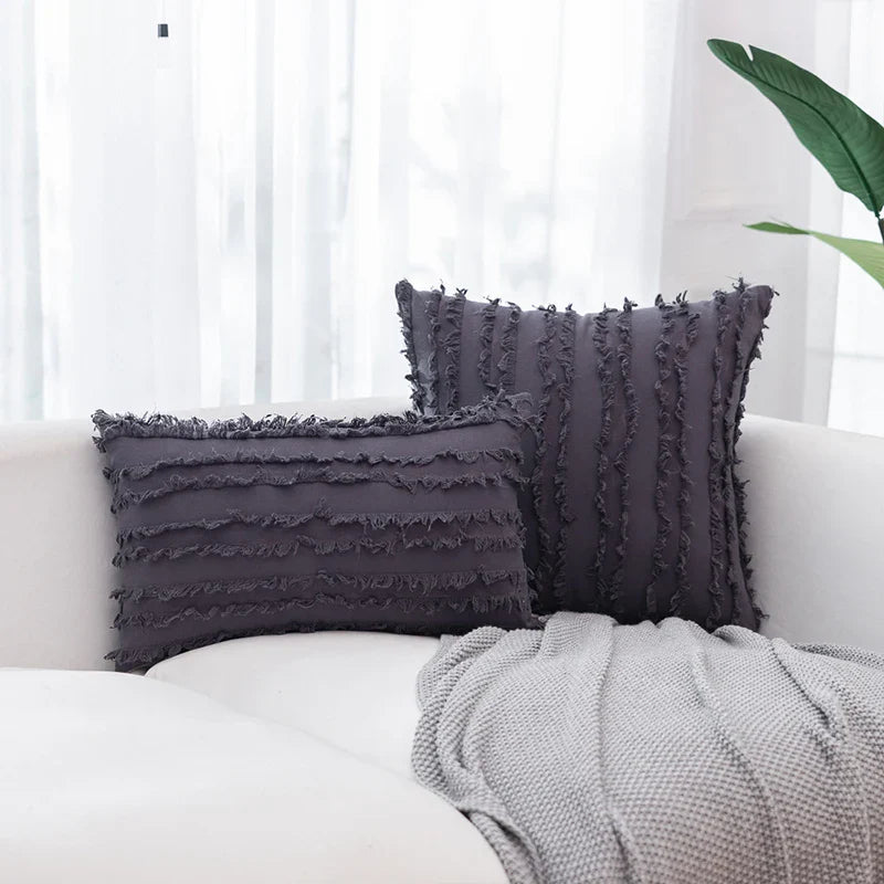 Cotton Linen Cushion Cover Set by Axyaa: Soft, Decorative Pillowcase for Living Room Sofa