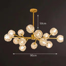 Axyaa Crystal Sphere Chandelier: Adjustable Metal Molecular Ceiling Light for Luxury Ambience