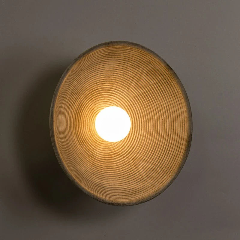 Axya Retro Round Resin Wall Sconce for Interior Decor in Bedroom, Living Room, Dining Room