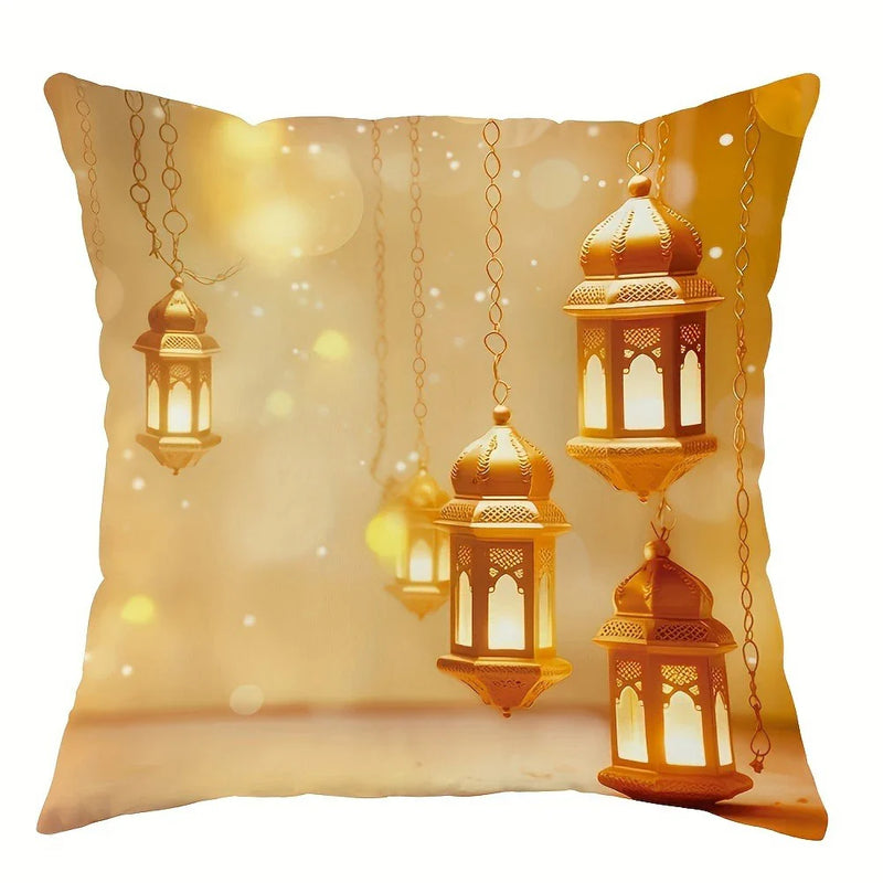 Axyaa Ramadan Crescent Moon Fasting Lamp Pillowcase - Living Room Decor