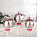 Axya 304 Stainless Steel Soup Pot for Gas & Induction Cooker, Thickened Design