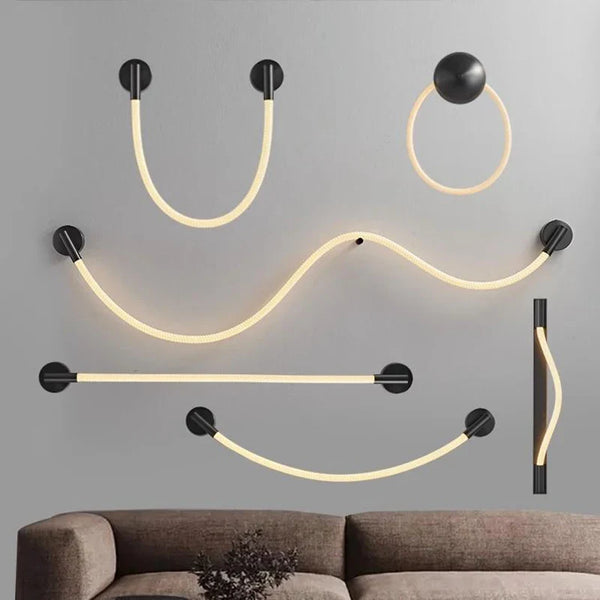 Axyaa Nordic Bedroom LED Neon Wall Lamp - 360 Degree Soft Silicone Woven Light