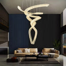 Axyaa Crystal Chandelier Stair Pendant Lamp Living Room Interior Lighting