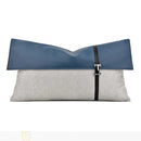 Axyaa Blue Gray Minimalist Luxury Sofa with Spliced Waist Pillow Cover