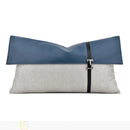 Axyaa Blue Gray Modern Luxury Sofa with Spliced Waist Pillow Cover
