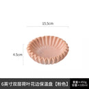 Axyaa White Lotus Leaf Insulation Plate, Lace Design Salad Plate, Ceramic Tableware