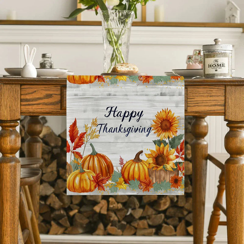 Axyaa Sunflower Maple Leaf Table Runner Party Decor Elegance