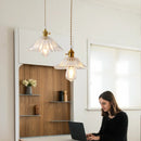 Axyaa Glass Pendant Chandelier Lighting E27 Hang Lamp for Home Decoration