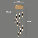 Axyaa Nordic Stair Chandelier Pendant Lights Living Dining Room Ceiling Light Indoor Lighting
