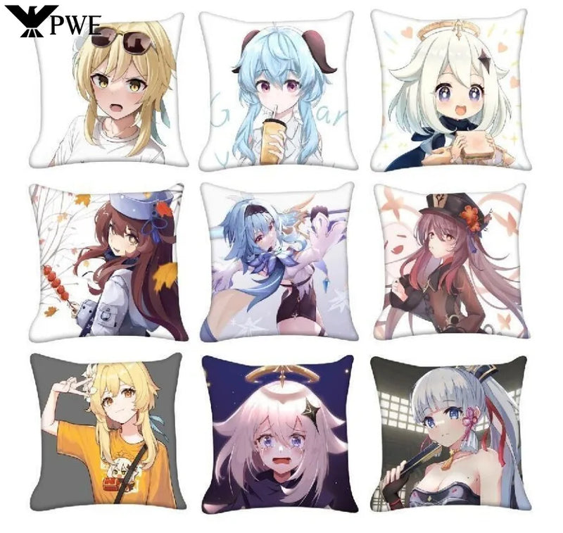 Genshin Impact Anime Cushion Cover Pillow Case for Home Decor by Axyaa