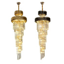 Axyaa Luxury Modern Crystal Chandelier - Black/Gold Loft Lighting Fixture