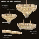 Axyaa Luxury Round Pendant Light for Living Room, Elegant Crystal Light Fixture