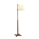 Axyaa Solid Wood Fabric Shade LED Floor Lamp for Cozy Home Decor