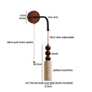 Axyaa Wood LED Wall Light with Adjustable Wire & Yellow Travertine Lampshade