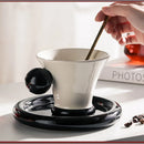 Axyaa Ceramic Coffee Mug & Saucer Set - Red Tea & Coffee Cup, Large Capacity