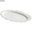 Axyaa Oval Ceramic Texture Plate Set for Restaurant and Home Use