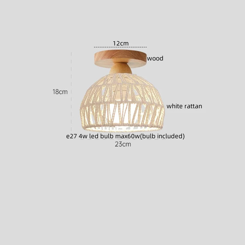 Axyaa Cream LED Ceiling Lamp Halloween Decor Cotton Nordic Lights Fixtures