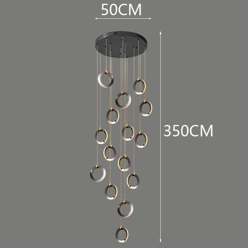 Axyaa Staircase Chandeliers: Modern LED Pendant Light Lamps for Living Room