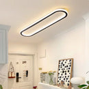 Axyaa Oval LED Ceiling Light for Bedroom Porch Living Room: 40/60/80cm Black