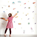 Axyaa Cartoon Universe Planet Wall Stickers: Removable PVC Decals for Kids Bedroom & Nursery