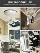 Axyaa Modern Mesh Chandelier: Luxury Crystal Design for Hotel Staircase, Restaurant, Villa