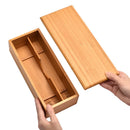 Axyaa Bamboo Cutlery Storage Box for Kitchen and Restaurant Use