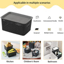 Axyaa Square Plastic Storage Basket with Lid: Versatile Home Organization Solution