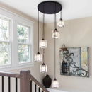 Axyaa Crystal Chandelier Stair Pendant Lamp Living Room Lighting
