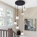 Axyaa Crystal Chandelier Stair Pendant Lamp Living Room Interior Lighting