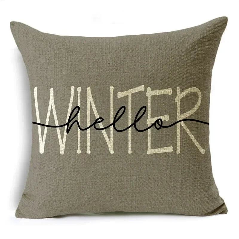 Axyaa Christmas Throw Pillow Covers - Zigzag Reindeer Red Pillowcase