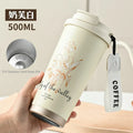 Axyaa Stainless Steel Ceramic Insulated Water Cup with Large Capacity Straw