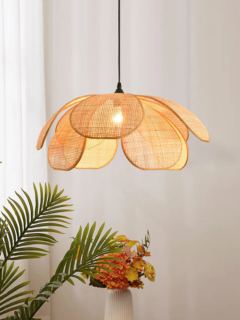 Axyaa Wabi Sabi Rattan LED Pendant Lights for Home Decor