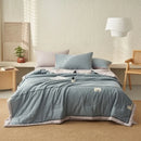 Axyaa Summer Cool Quilt Set - Washed Cotton, Solid Color, Machine Washable