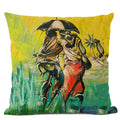 African Tribal Life Oil Painting Decorative Cushion Cover for Axyaa Branded Linen Pillowcase