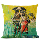 African Tribal Life Oil Painting Decorative Cushion Cover for Axyaa Branded Linen Pillowcase