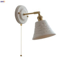 Axyaa Copper Ceramic LED Wall Lamp with Pull Chain Switch, Stair Living Room Decor