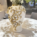 Axyaa Ceramic Gold Flower Vase for Model Room & Living Room Decor