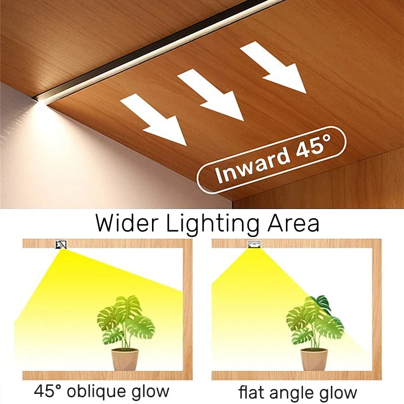 Axyaa 45° Backlight LED Aluminum Profile Bar Light Channel with Silicone Diffuser Cover