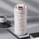 Axyaa 600ml Stainless Steel Coffee Mug With Straw & Vacuum Insulation