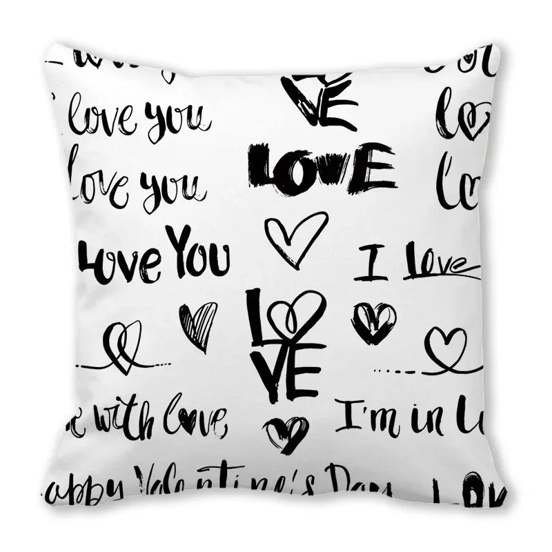 Heart Print Pillowcase for Home Decor by Axyaa - Love Cushion Cover
